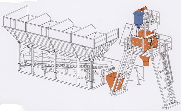 General layout of mobile concrete plant